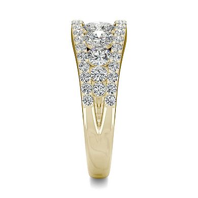 Charles & Colvard 14k Gold 1 1/2 Carat T.W. Lab-Created Moissanite Round Graduated Band