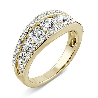 Charles & Colvard 14k Gold 1 1/2 Carat T.W. Lab-Created Moissanite Round Graduated Band