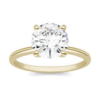 Charles & Colvard 14k Gold 1 7/8 Carat T.W. Lab-Created Moissanite Round Solitaire Engagement Ring