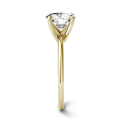 Charles & Colvard 14k Gold 1 7/8 Carat T.W. Lab-Created Moissanite Round Solitaire Engagement Ring