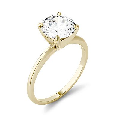 Charles & Colvard 14k Gold 1 7/8 Carat T.W. Lab-Created Moissanite Round Solitaire Engagement Ring