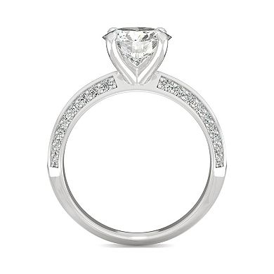Charles & Colvard 14k White Gold 2 1/4 Carat T.W. Lab-Created Moissanite Round Knife Edge Engagement Ring