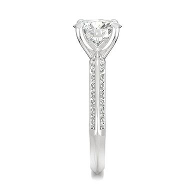 Charles & Colvard 14k White Gold 2 1/4 Carat T.W. Lab-Created Moissanite Round Knife Edge Engagement Ring
