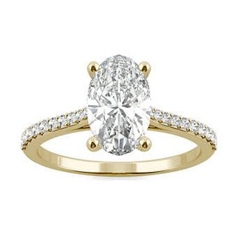Charles & Colvard 14k Gold 2 1/2 Carat T.W. Lab-Created Moissanite Elongated Oval Engagement Ring