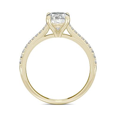 Charles & Colvard 14k Gold 2 1/2 Carat T.W. Lab-Created Moissanite Elongated Oval Engagement Ring