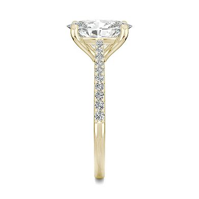 Charles & Colvard 14k Gold 2 1/2 Carat T.W. Lab-Created Moissanite Elongated Oval Engagement Ring