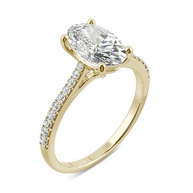 Charles & Colvard 14k Gold 2 1/2 Carat T.W. Lab-Created Moissanite Elongated Oval Engagement Ring