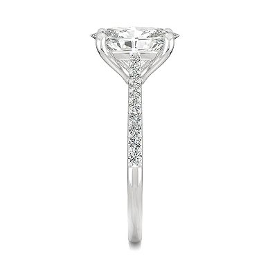 Charles & Colvard 14k White Gold 2 1/2 Carat T.W. Lab-Created Moissanite Elongated Oval Engagement Ring