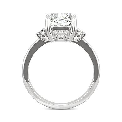Charles & Colvard 14k White Gold 2 1/2 Carat T.W. Lab-Created Moissanite Cushion 7 Stone Engagement Ring