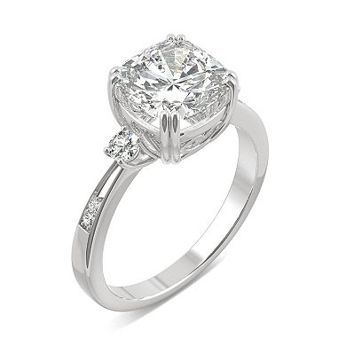 Charles & Colvard 14k White Gold 2 1/2 Carat T.W. Lab-Created Moissanite Cushion 7 Stone Engagement Ring