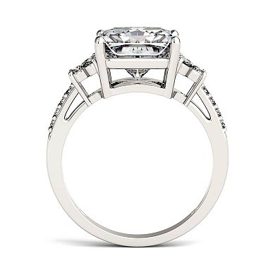 Charles & Colvard 14k White Gold 2 7/8 Carat T.W. Lab-Created Moissanite Radiant Engagement Ring
