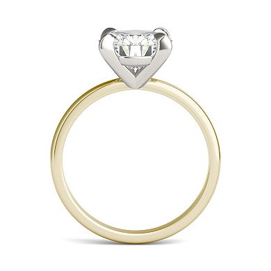 Charles & Colvard 14k Two-Toned Gold 2 1/5 Carat T.W. Lab-Created Moissanite Round Solitaire Ring