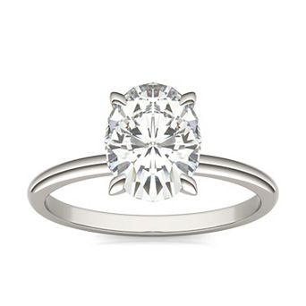Charles & Colvard 14k White Gold 2 Carat T.W. Lab-Created Moissanite Oval Solitaire Ring