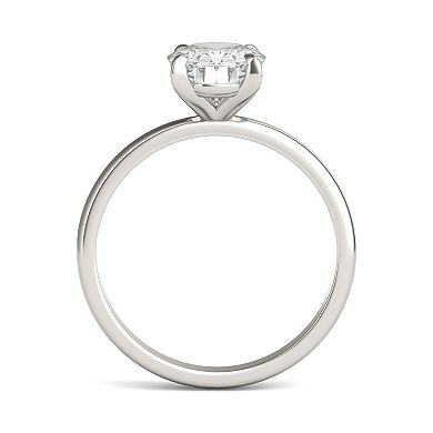 Charles & Colvard 14k White Gold 2 Carat T.W. Lab-Created Moissanite Oval Solitaire Ring