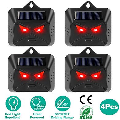 4-Piece Solar Predator Control Light for Coyote, Deer & Bird Repellent