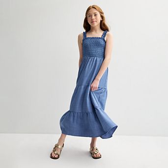 Girls 7-16 Speechless Smocked Tiered Skirt Maxi Dress