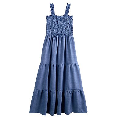 Girls 7-16 Speechless Smocked Tiered Skirt Maxi Dress