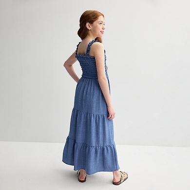 Girls 7-16 Speechless Smocked Tiered Skirt Maxi Dress