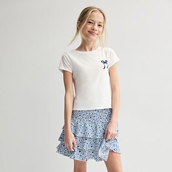 Girls 7-16 Speechless 2 pc Bow Top & Skort Set