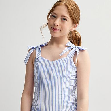 Girls 7-16 Speechless Drop Waist Cotton Stripe Dress