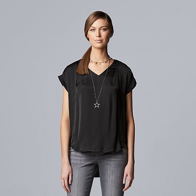 Women s Simply Vera Vera Wang V Neck Popover Top