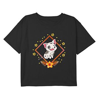 Disney's Moana Pua Lunar New Year Girls 7-16 Cropped Graphic Tee