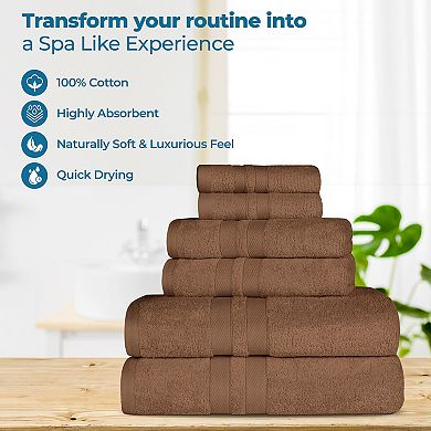SUPERIOR 2-Piece Ultra-Soft Cotton Solid Quick-Dry Bath Towel Set