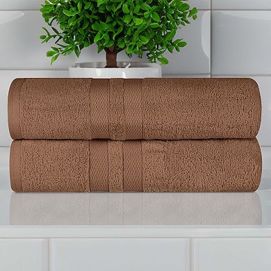 SUPERIOR 2-Piece Ultra-Soft Cotton Solid Quick-Dry Bath Towel Set