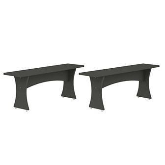 Manhattan Comfort Coney Mid-Century Modern Dining Bench - Set of 2