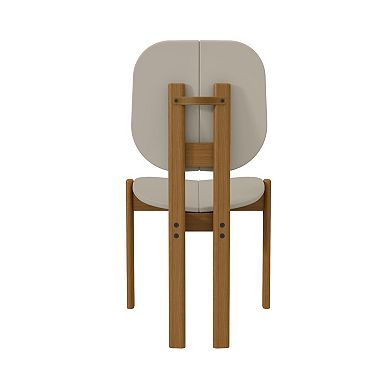 Manhattan Comfort Gales Mid-Century Modern Dining Chair with Solid Wood Legs - Set of 4