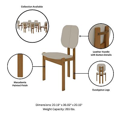 Manhattan Comfort Gales Mid-Century Modern Dining Chair with Solid Wood Legs - Set of 4