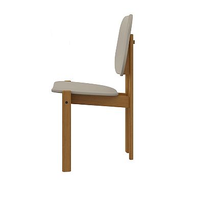 Manhattan Comfort Gales Mid-Century Modern Dining Chair with Solid Wood Legs - Set of 4