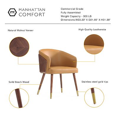 MANHATTAN COMFORT 2-Piece Reeva Modern Faux Leather Upholstered Dining Chair Set