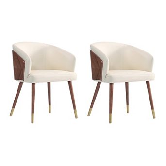MANHATTAN COMFORT 2 pc Reeva Modern Faux Leather Upholstered Dining Chair Set