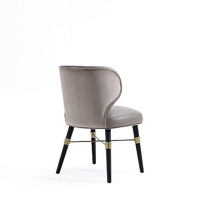 MANHATTAN COMFORT Strine Modern Velvet and Faux Leather Upholstered Dining Chair