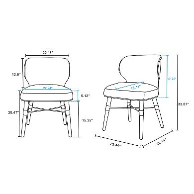 MANHATTAN COMFORT Strine Modern Velvet and Faux Leather Upholstered Dining Chair