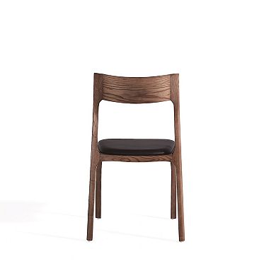 MANHATTAN COMFORT 2-Piece Moderno Modern Stackable Faux Leather Upholstered Dining Chair Set