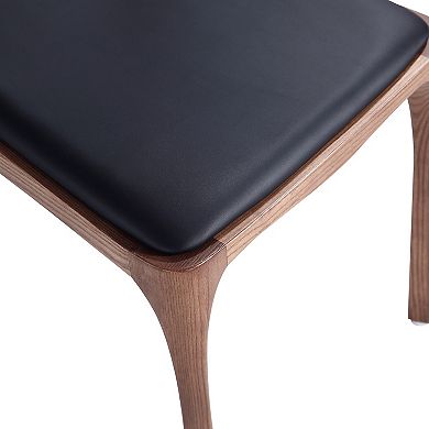 MANHATTAN COMFORT 2-Piece Moderno Modern Stackable Faux Leather Upholstered Dining Chair Set