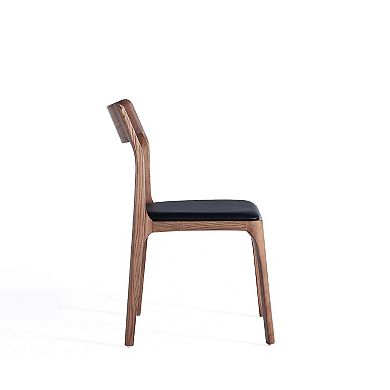 MANHATTAN COMFORT 2-Piece Moderno Modern Stackable Faux Leather Upholstered Dining Chair Set