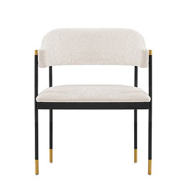 MANHATTAN COMFORT Lia Modern Chenille Upholstered Dining Armchair