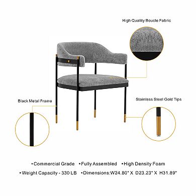 MANHATTAN COMFORT Lia Modern Chenille Upholstered Dining Armchair