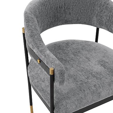 MANHATTAN COMFORT Lia Modern Chenille Upholstered Dining Armchair