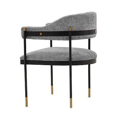 MANHATTAN COMFORT Lia Modern Chenille Upholstered Dining Armchair