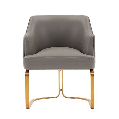 MANHATTAN COMFORT Raya Modern Faux Leather Upholstered Dining Armchair