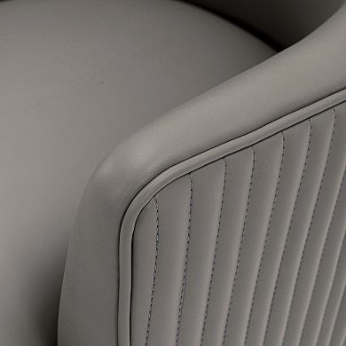 MANHATTAN COMFORT Raya Modern Faux Leather Upholstered Dining Armchair