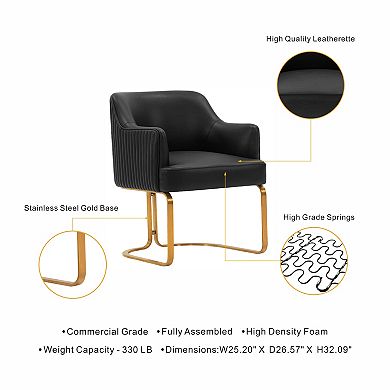 MANHATTAN COMFORT Raya Modern Faux Leather Upholstered Dining Armchair