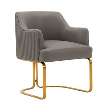 MANHATTAN COMFORT Raya Modern Faux Leather Upholstered Dining Armchair