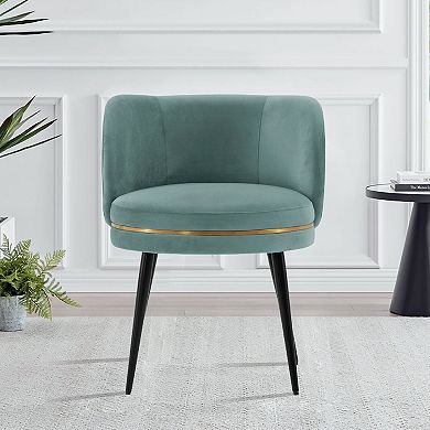 MANHATTAN COMFORT Kaya Modern Pleated Velvet Upholstered Dining Chair