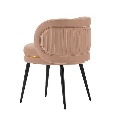 MANHATTAN COMFORT Kaya Modern Pleated Velvet Upholstered Dining Chair