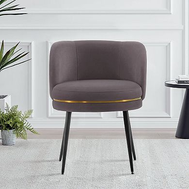 MANHATTAN COMFORT Kaya Modern Pleated Velvet Upholstered Dining Chair